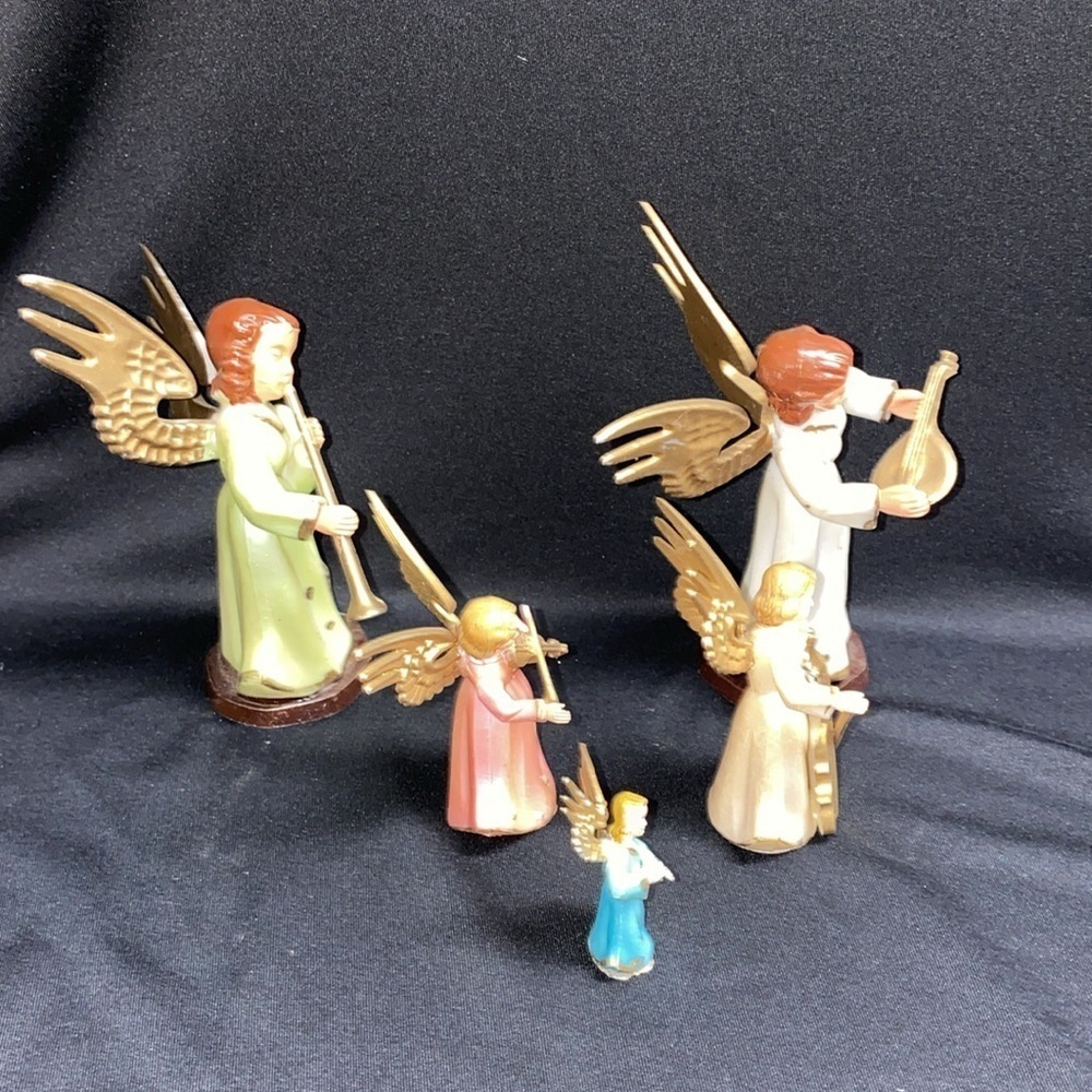 Vintage Christmas Angels figurines mcm Christmas decor 50s home decor prop - Picture 3 of 12